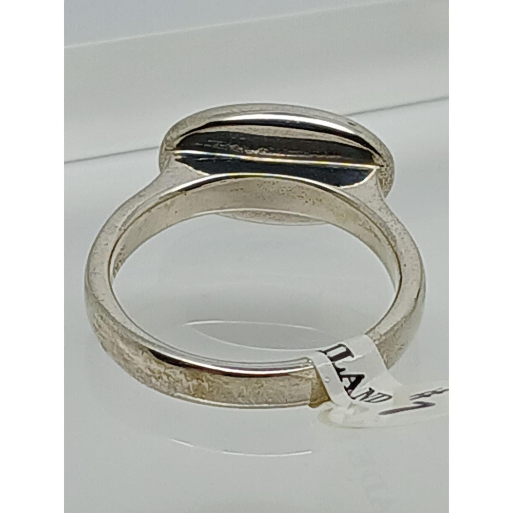 Vintage 1990's Mother of Pearl Designer Signed Sterling Silver Ring Size 7 Rare - Picture 3 of 7